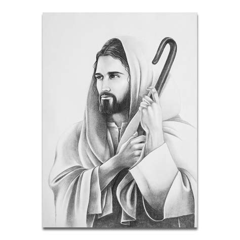 Jesus Pencil Drawing Jesus Art Pencil Drawing Drawing Of Etsy Jesus