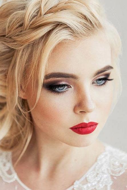 bridal makeup inspiration perfect makeup for blue eyes and the lipstick is gorgeous wedding