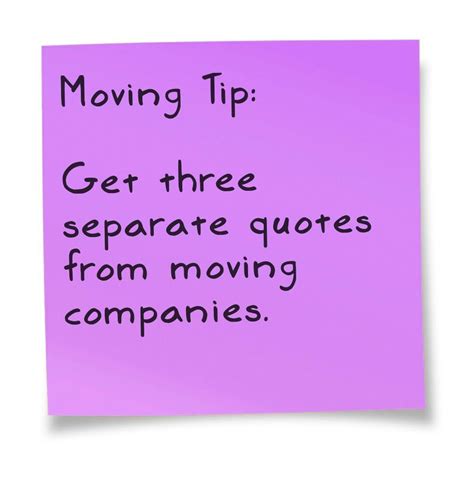 Get Three Separate Quotes From Moving Companies Moving Tips Moving