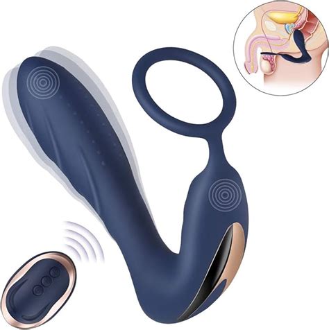 Vibrating Prostate Massager With Cock Ring Bombex 10 Patterns Anal Plug With Remote Control