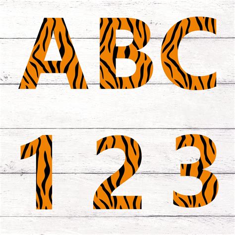 Tiger Letters Tiger Numbers Tiger Svg Tiger Png Tiger Etsy