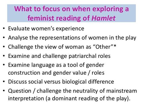 A Feminist Reading Of Hamlet