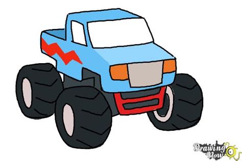 How To Draw A Monster Truck Step By Step Drawingnow