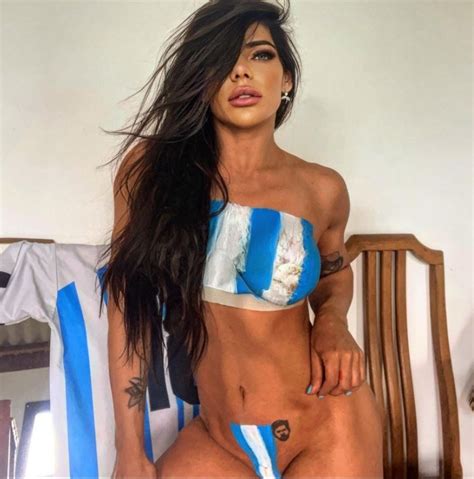 Suzy Cortez Lionel Messi Obsessed Miss BumBum Goes Nude In Sky And White Bodypaint As Argentina