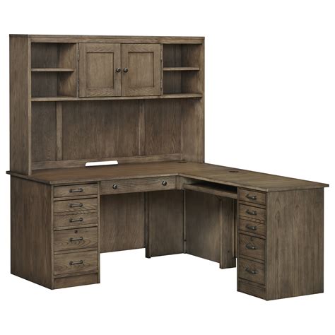 Winners Only Eastwood Transitional L Shaped Desk And Hutch With Locking