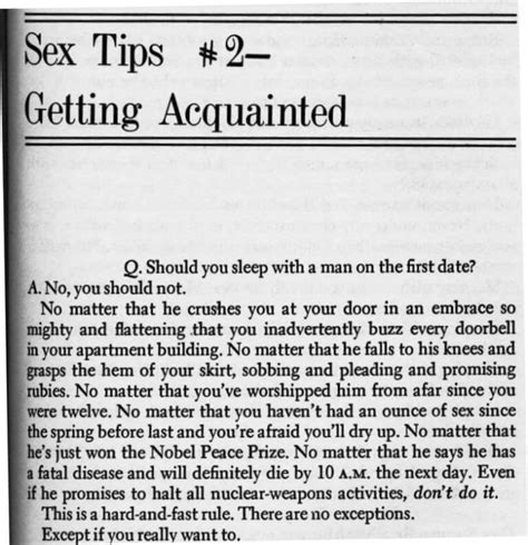 Remembering Cynthia Heimel And Sex Tips For Girls 1983 Talker Of The Town