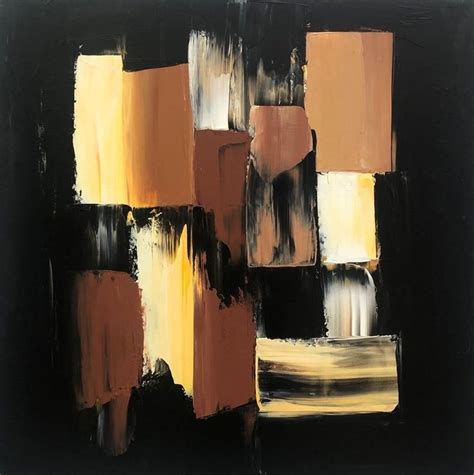 Abstract Geometric Painting On Canvas Modern Oil Fine Art Black