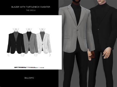 The Sims Resource Blazer With Turtleneck Sweater
