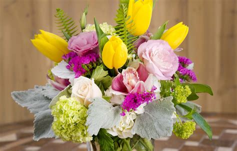 Wallpaper Roses Bouquet Tulips Hydrangea Eustoma Tulips Bouquets