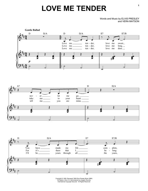 Re mi7 love me tender, love me long la7 re take me to your heart mi7 for its there that i belong la7 re and will never part. Love Me Tender Sheet Music | Elvis Presley | Piano & Vocal