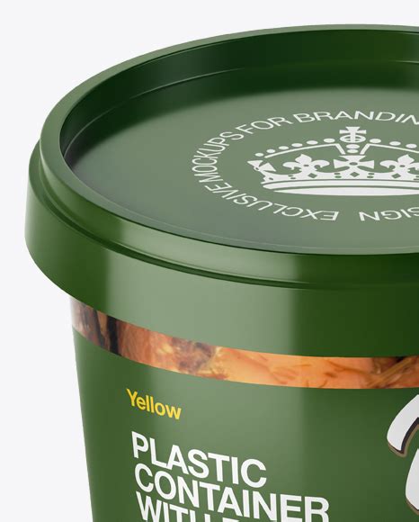 Download Glossy Plastic Container With Vegetables Mockup - High ...