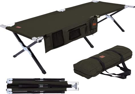 Tough Outdoors Camp Cot Large With Free Organizer And Storage Bag