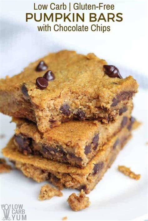 Stir in cranberries, then spread mixture into an ungreased 15x10 jellyroll baking pan. Keto Pumpkin Bars with Chocolate Chips Recipe | Low Carb Yum