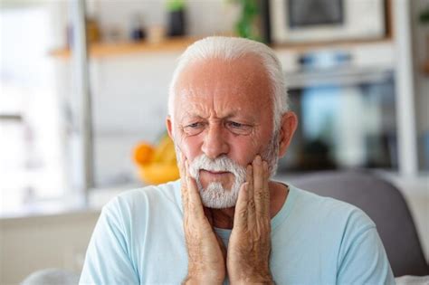Premium Photo Tooth Pain And Dentistry Senior Man Suffering From