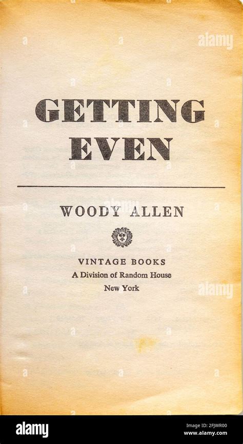 The Title Page Of Woody Allens Book Getting Even By Vintage Books