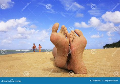 Sandy Feet On A Beach Stock Image Image Of Exotic Sand 31247453