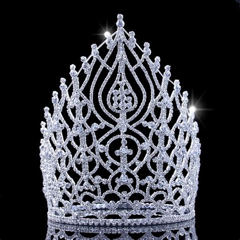 215cm 84in Height Rhinestone Pageant Crowns Alloy Large Tiaras And