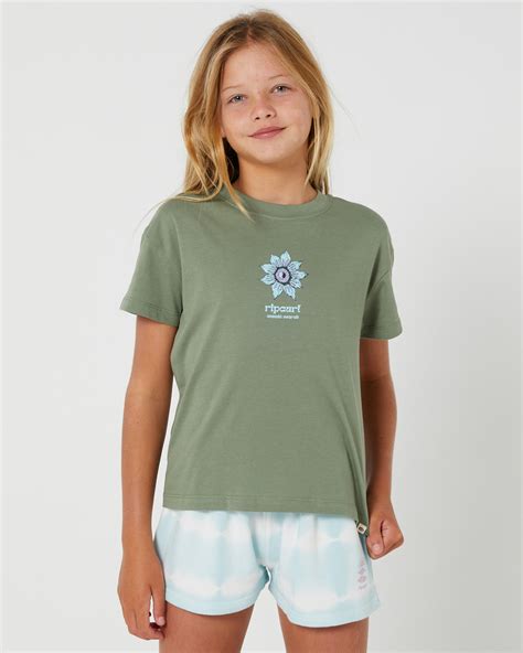 Rip Curl Girls Cosmic Search Tee Teens Washed Clover Surfstitch