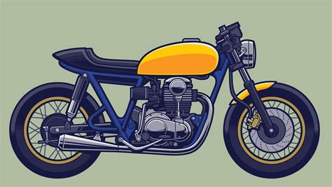 Naked Cafe Racer Motorcycle Bobber Style Vector Art At Vecteezy