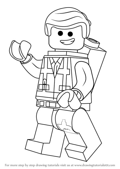 Machen sie sich bereit für noch größere bauabenteuer mit emmet und seinen freunden. How to Draw Emmet Brickowski from The Lego Movie ...