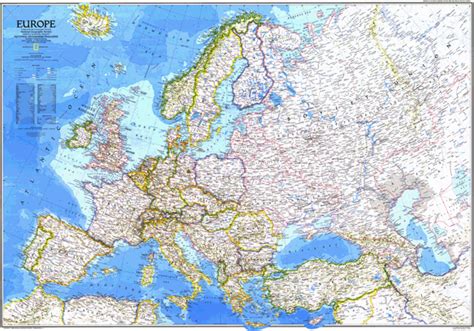Europe 1983 Wall Map By National Geographic Mapsales