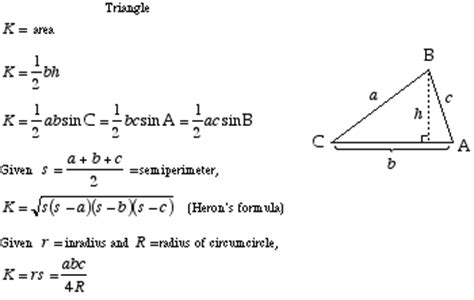 Triangle square rectangle parallelogram rhombus trapezium quadrangle circle ellipse. Mathwords: Area of a Triangle