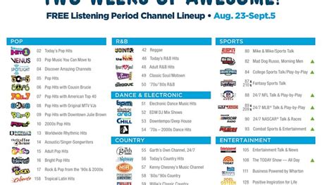 Find your favorite station and start listening today. SiriusXM Radio | FREE Through Labor Day | Ship Saves