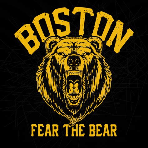 Boston Fear The Bear Boston Bruins Hockey Team Logo Etsy