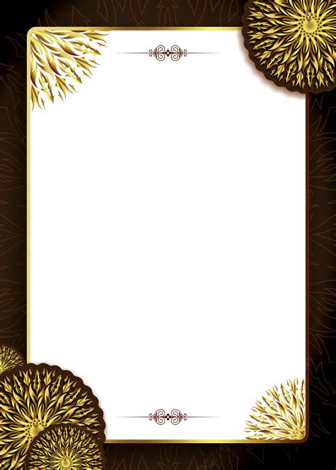 Luxury Royal Golden Mandala Borders For Invitation Background And