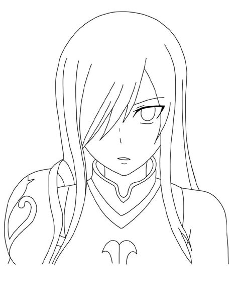 Fairy Tail Erza Coloring Pages Sketch Coloring Page