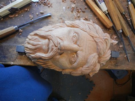 Woodcarving A Mans Head