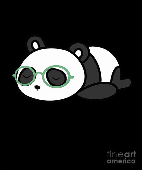 Sleeping Nerdy Panda Glasses Drawing By Noirty Designs