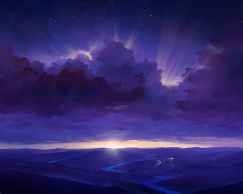 1280x1024 Resolution Starry Night Landscape 1280x1024 Resolution
