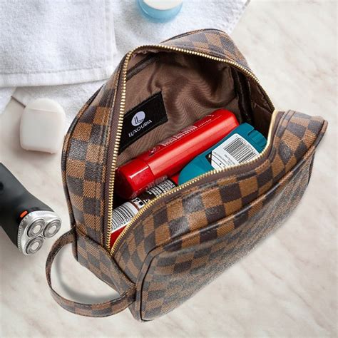 Luxury Checkered Makeup Bag For Women In 2021 Makeup Bag Leather