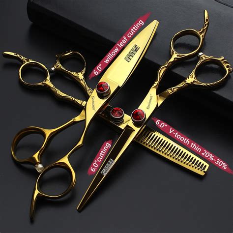 Barber Haircut Tools 5567 Inch Japanese Gold 440c Professional