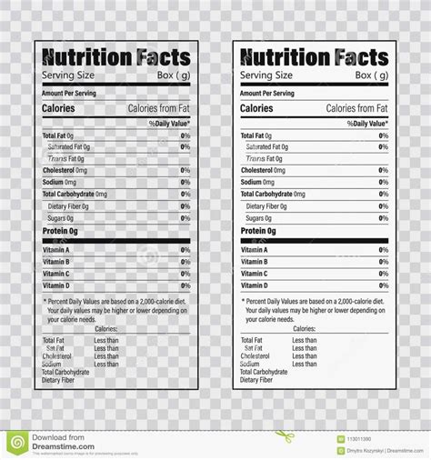 Blank Nutrition Facts Label Template Word Doc Blank Nutrition Label