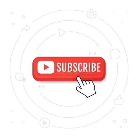 Subscribe Call Button And Hand Cursor Red Button For Subscribing To A