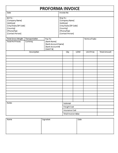 Proforma Invoice Template In Word Ablepag