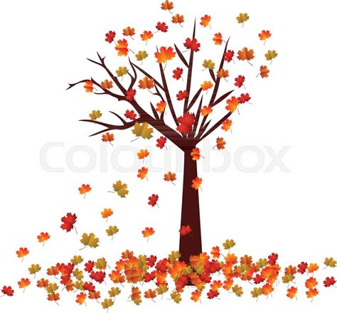 Autumn Tree Fall Leaves Background Stock Vector Colourbox