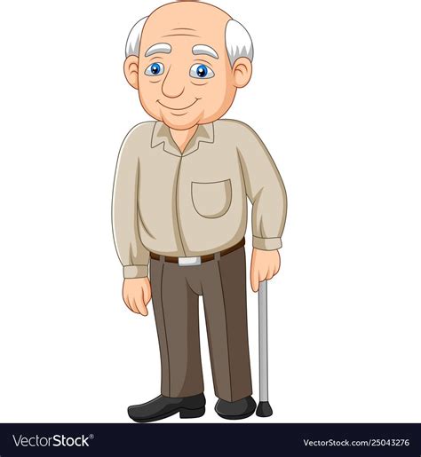 Cartoon Senior Elderly Old Man Royalty Free Vector Image Old Man