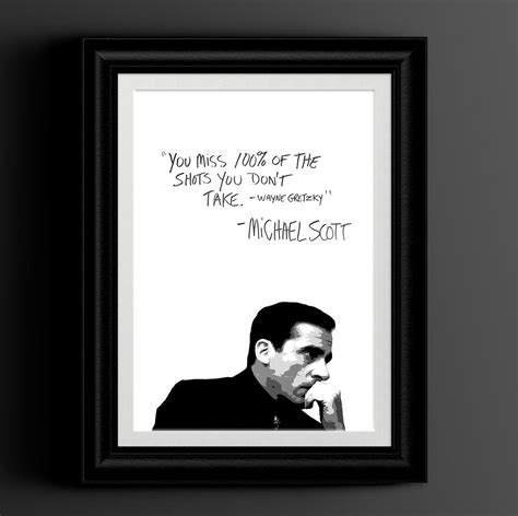 Michael Scott Wayne Gretzky Quote Poster The Office Tv Show Etsy Canada