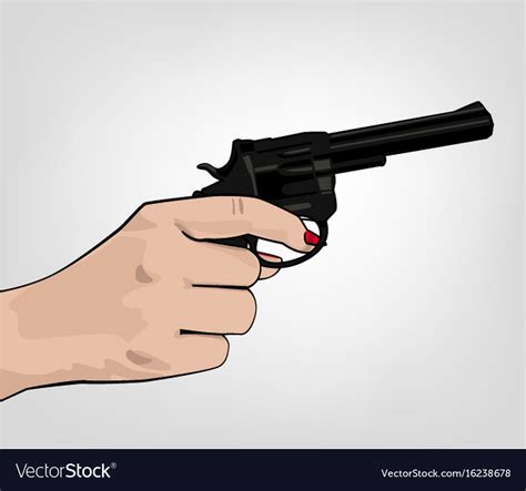 Hand Holding Revolver Royalty Free Vector Image