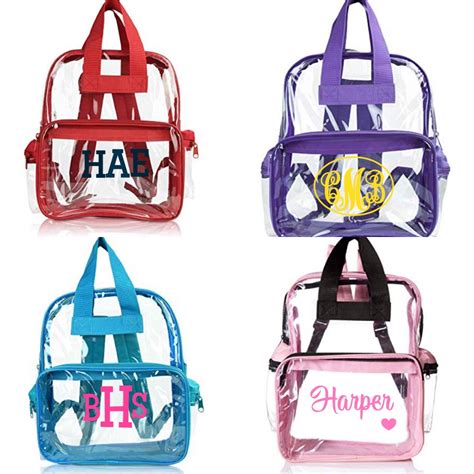 Clear Backpacks Personalized Vinyl Personalized Personalized Backpack