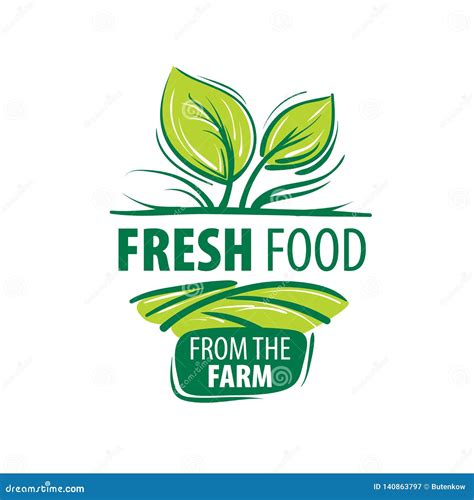 Logo Fresh Food From The Farm Vector Illustration On White Background