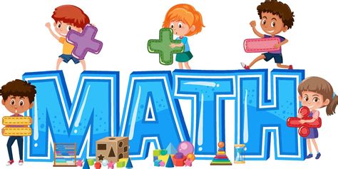 Isolated Mathematics Font Banner With Kids Holding Math Symbol 3657801