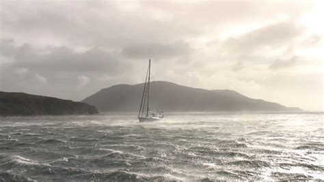 Sailing Boat In Stormy Weather Stock Footage Video 1187653 Shutterstock