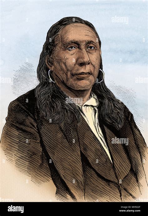 Little Raven Chief Of The Arapahoes 1871 Digitally Colored Woodcut