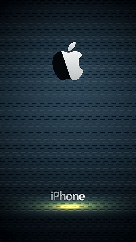 Glossy Apple Logo With Blue Background Wallpaper Free