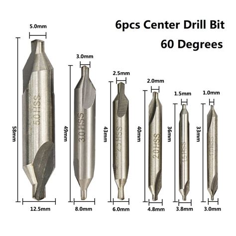 Xcan Hss Combined Center Drills 60 Degree Countersinks Angle Bit Set 1