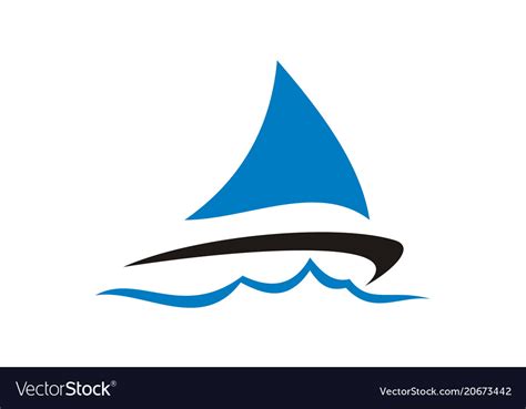 Sailboat Logo Design Template Royalty Free Vector Image